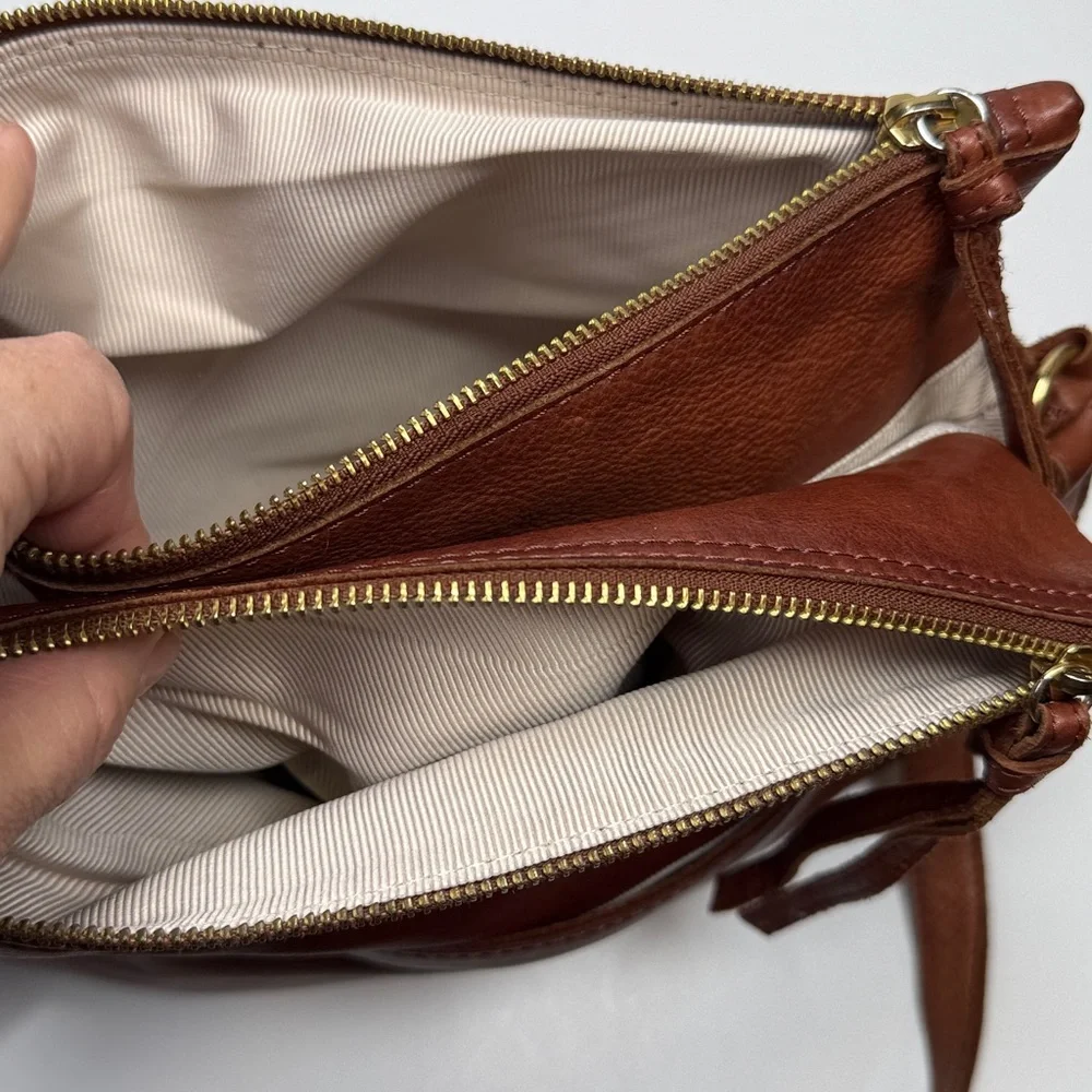 Margot Soft Leather Large Crossbody Hobo Bag Reddish Brown/ Rust Color Bag